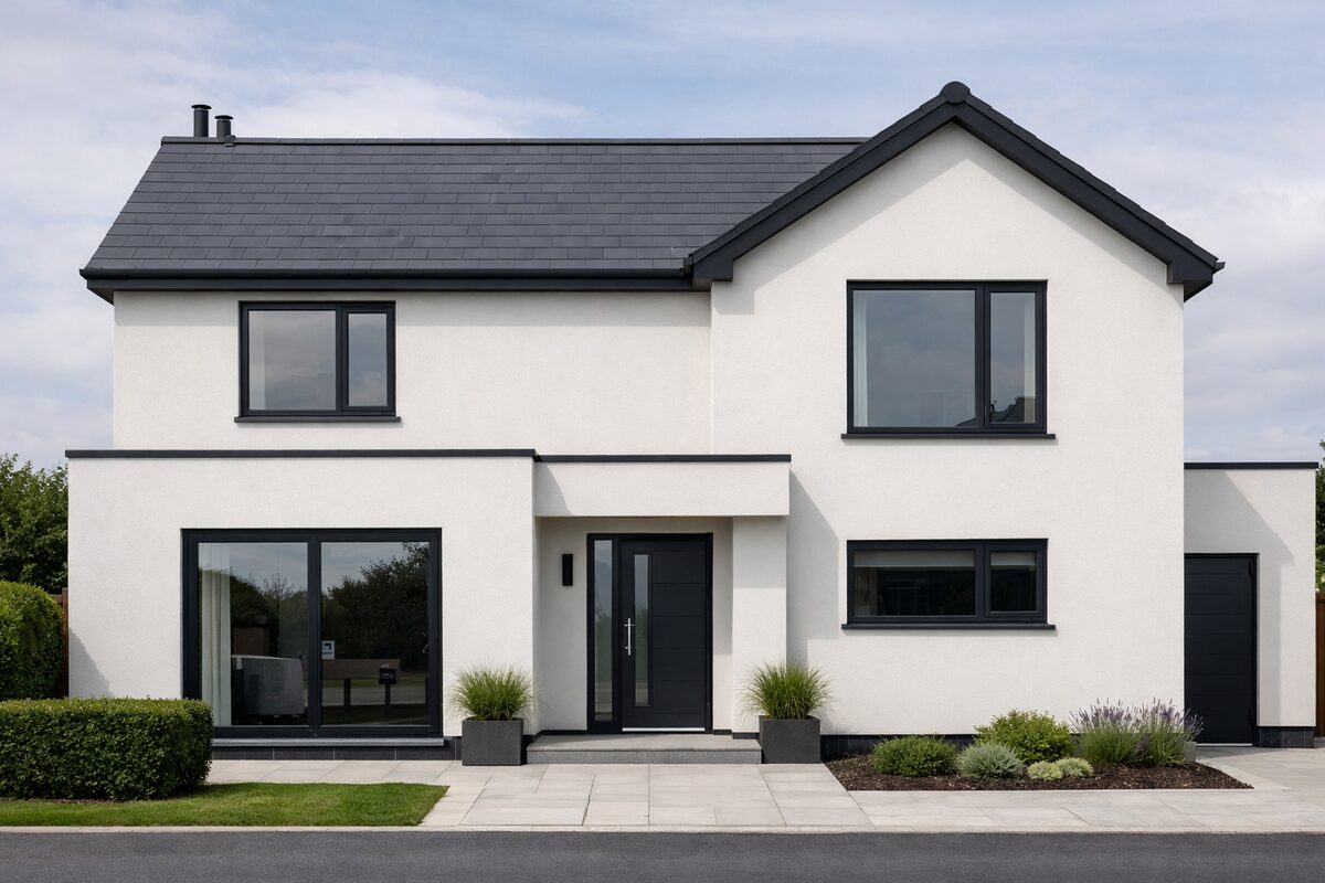 House exterior with a fresh silicone render finish