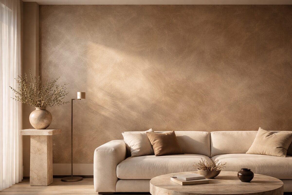 Polished Venetian plaster feature wall